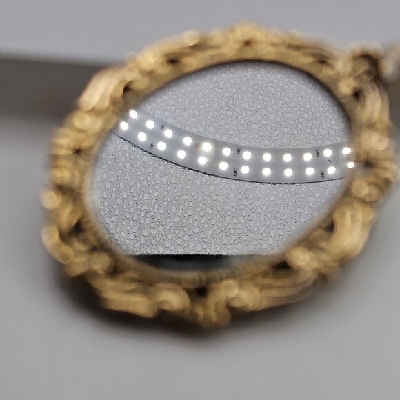 VTG Necklace Pendant Floral Cameo Mirror Backed Gold Tone Frame Antique Revival - Picture 8 of 10